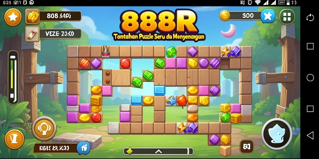 Tampilan gameplay seru dari 888R dengan berbagai tantangan Puzzle.