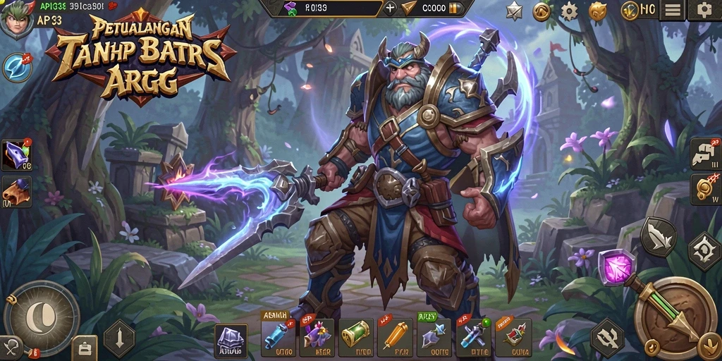 Tampilan gameplay dinamis dan menawan dalam petualangan ARPG.