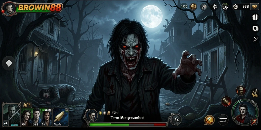 Tampilan gameplay BROWIN88 yang menyeramkan dan menegangkan.
