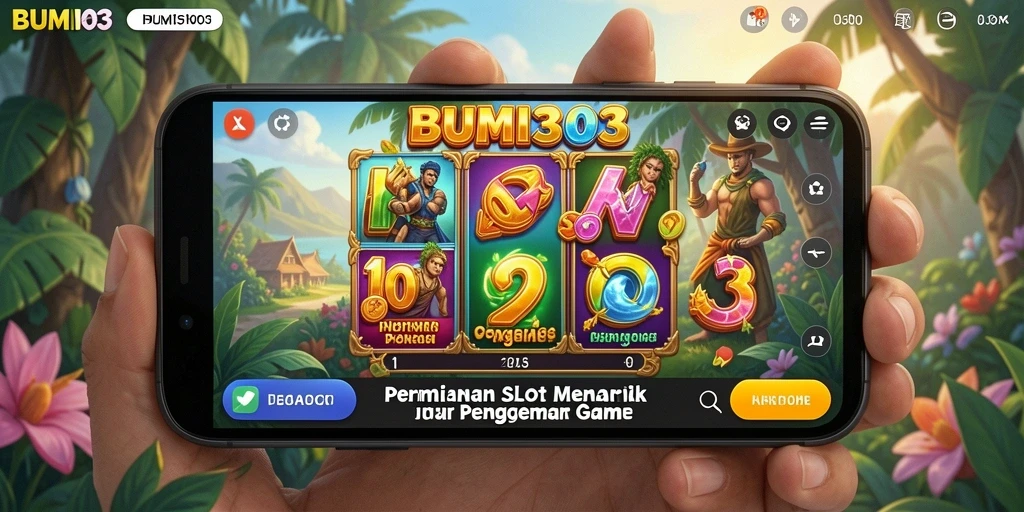 Tampilan gameplay menarik dari BUMI303 yang penuh warna.