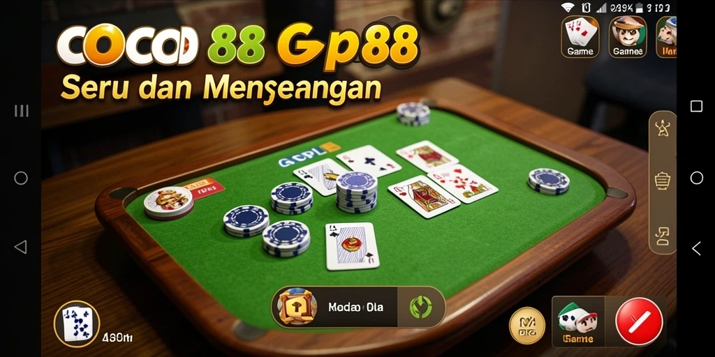 Screenshot COCOL88 menampilkan cuplikan permainan Gaple yang seru.