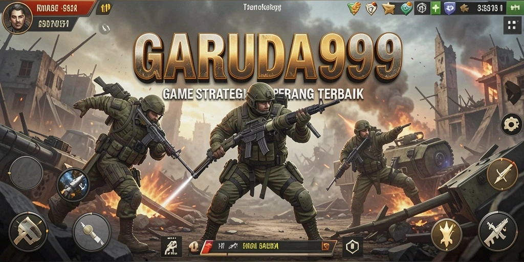Screenshot GARUDA999 menunjukkan pertempuran dramatis dalam strategi SLG.