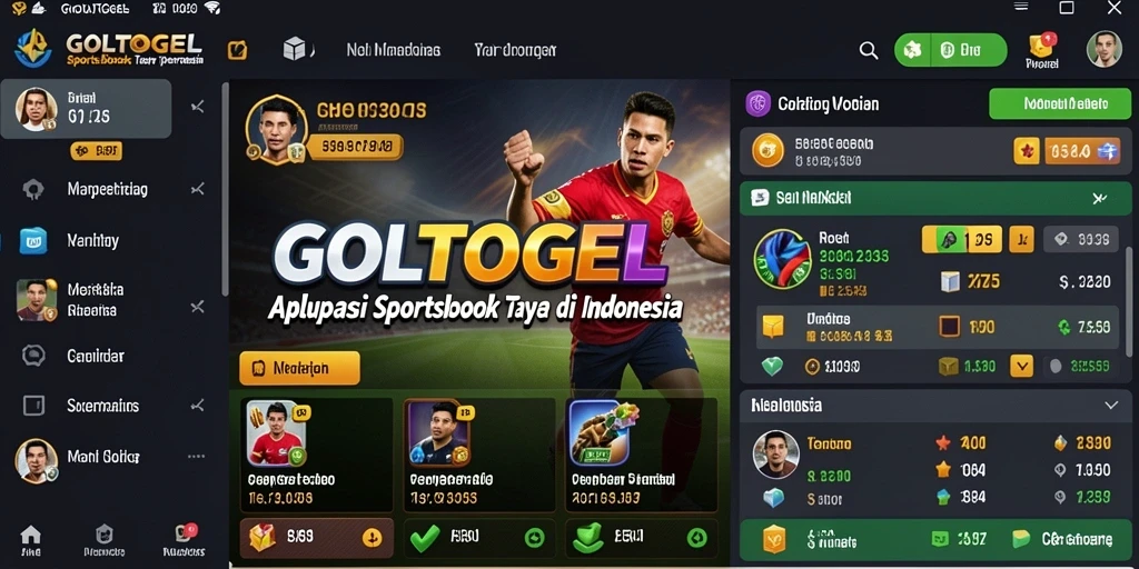 Tampilan antarmuka GOLTOGEL yang modern dan menarik untuk taruhan olahraga.
