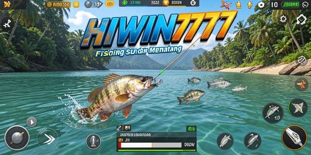 Tampilan gameplay HIWIN777 yang penuh aksi memancing ikan.