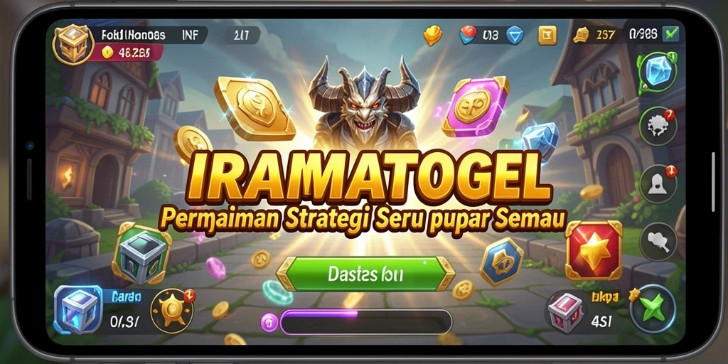 Screenshot utama IRAMATOGEL yang menampilkan gameplay SLG yang seru.
