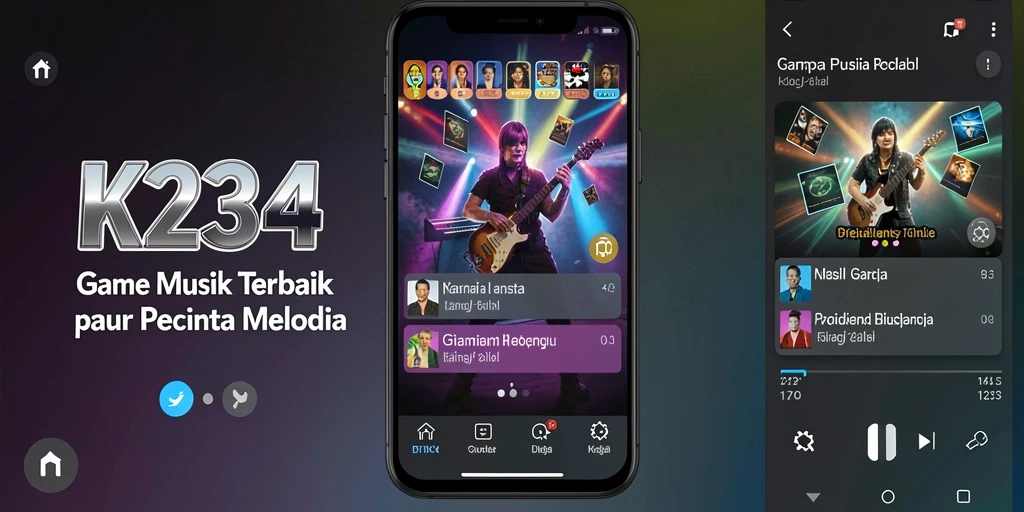 Tampilan gameplay K234 dengan fitur musik yang menarik.