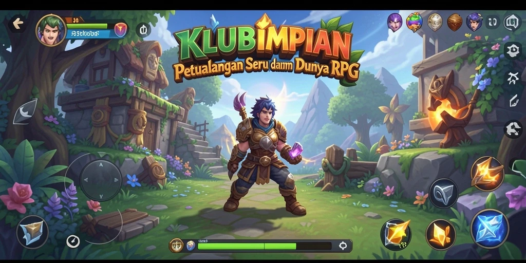 Tampilan gameplay seru dari KLUBIMPIAN, menunjukkan aksi RPG yang mendebarkan.