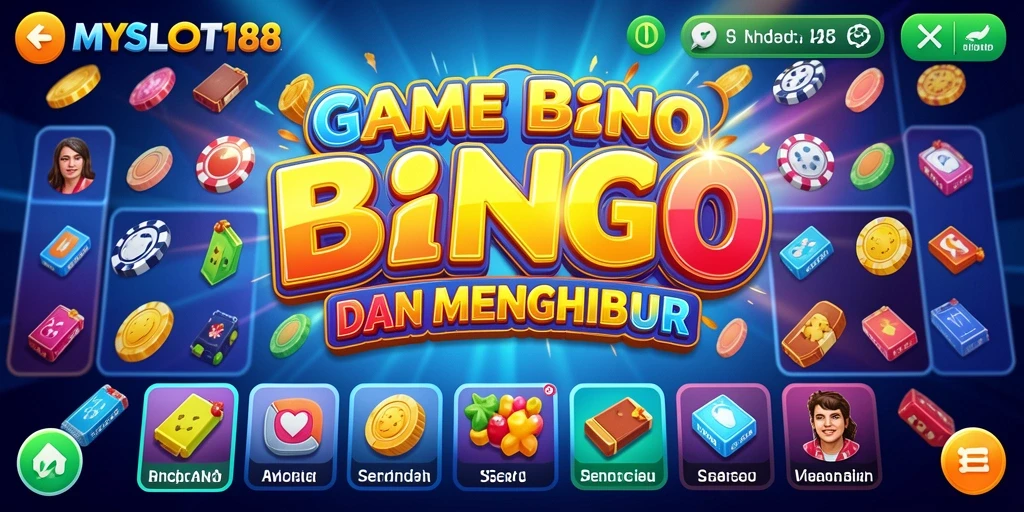 Screenshot gameplay Bingo MYSLOT188 yang penuh warna dan seru.