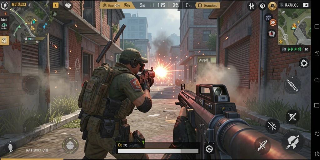 Screenshot gameplay RATU303 yang menunjukkan aksi bertempur intens.