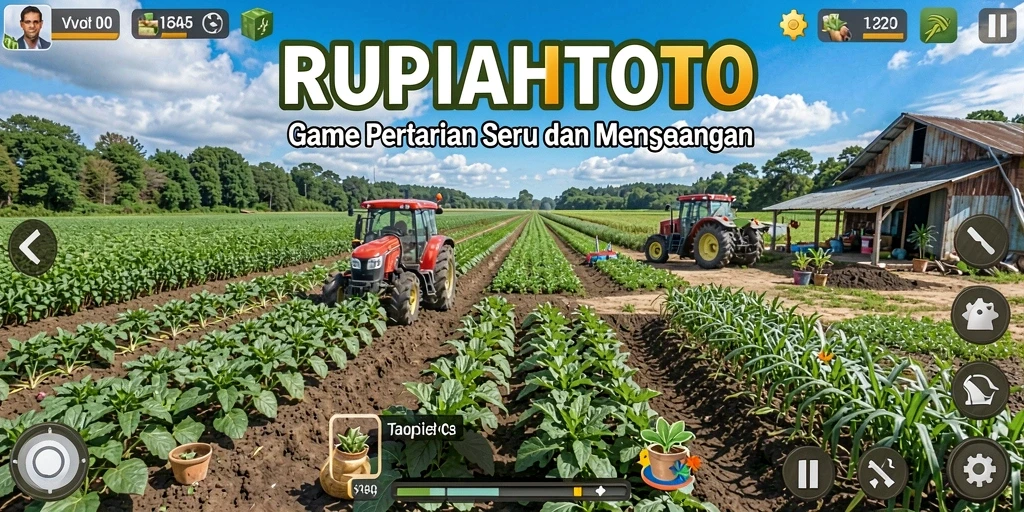Screenshot gameplay RUPIAHTOTO yang menampilkan aktivitas bertani yang seru.