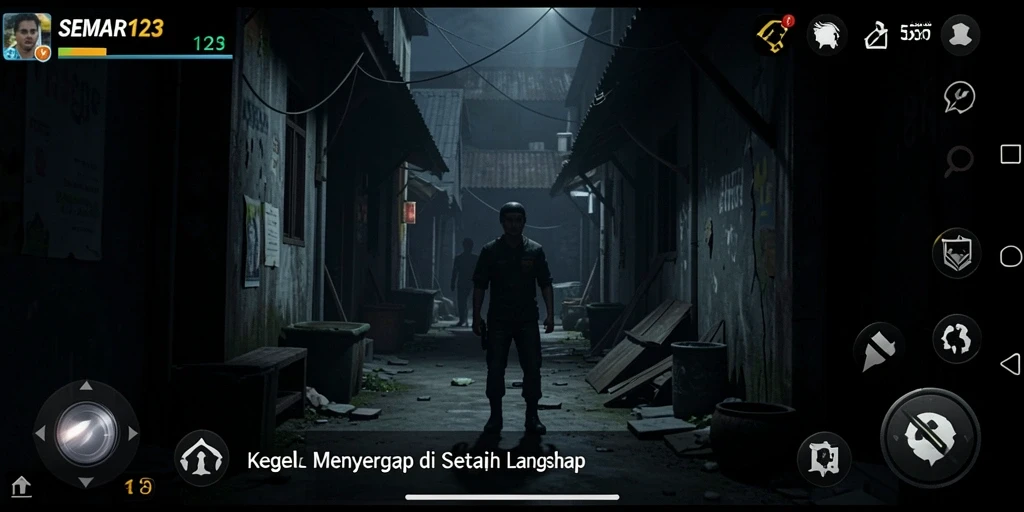 Tangkapan layar menunjukkan suasana mencekam dalam SEMAR123 dengan efek visual yang memikat.