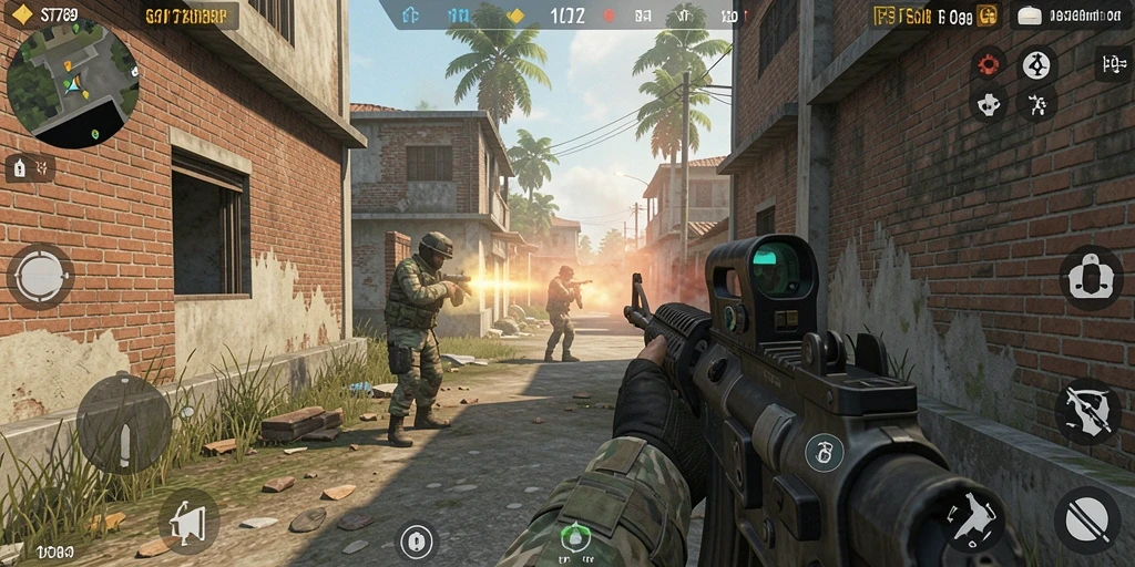 Tampilan gameplay ST789 yang mendebarkan saat pertempuran.