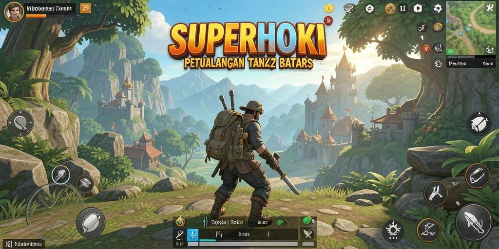 Tampilan gameplay <strong>SUPERHOKI</strong> yang menakjubkan di dunia terbuka.